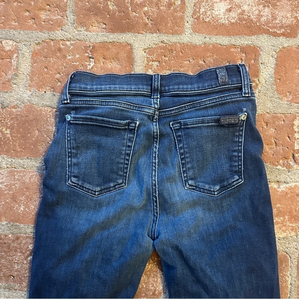 7 For All Mankind Womens Gwenevere High Waist Ankle Skinny Jean size 26 frayed - Picture 10 of 16